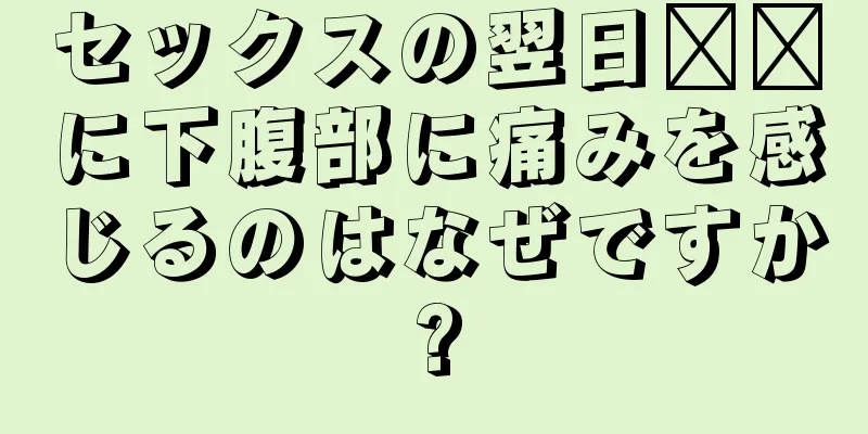 セックスの翌日​​に下腹部に痛みを感じるのはなぜですか?