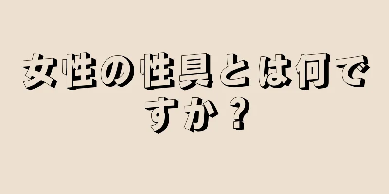 女性の性具とは何ですか？