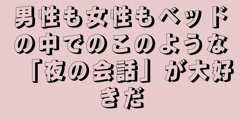 男性も女性もベッドの中でのこのような「夜の会話」が大好きだ