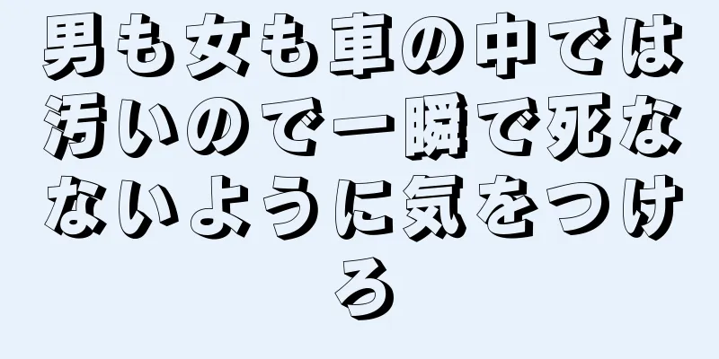 男も女も車の中では汚いので一瞬で死なないように気をつけろ