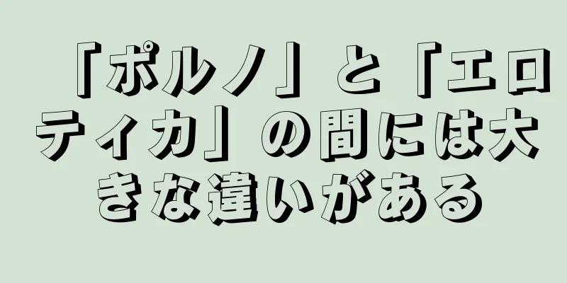 「ポルノ」と「エロティカ」の間には大きな違いがある