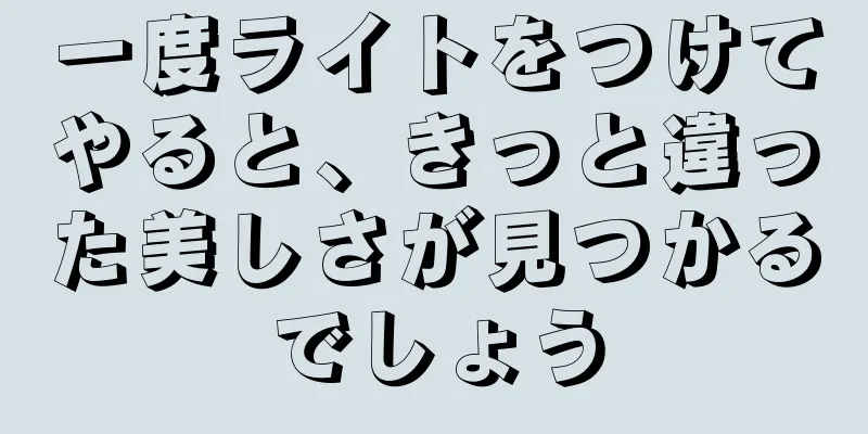 一度ライトをつけてやると、きっと違った美しさが見つかるでしょう