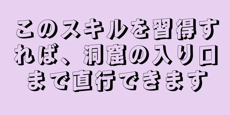 このスキルを習得すれば、洞窟の入り口まで直行できます