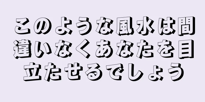 このような風水は間違いなくあなたを目立たせるでしょう