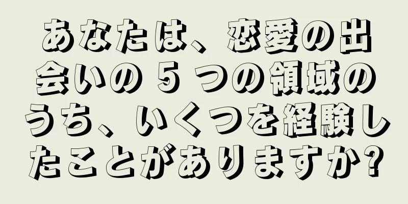 あなたは、恋愛の出会いの 5 つの領域のうち、いくつを経験したことがありますか?