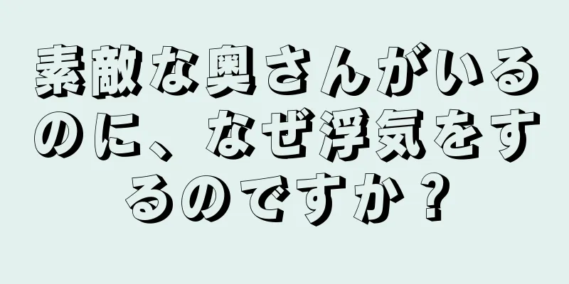素敵な奥さんがいるのに、なぜ浮気をするのですか？