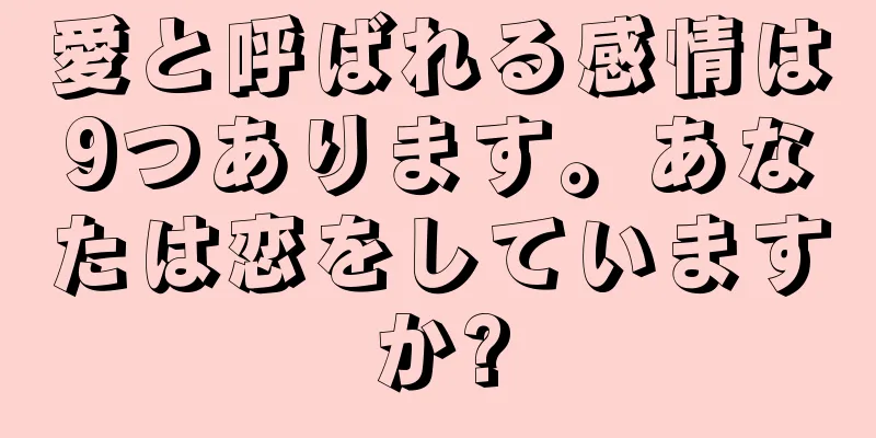 愛と呼ばれる感情は9つあります。あなたは恋をしていますか?