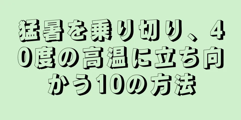 猛暑を乗り切り、40度の高温に立ち向かう10の方法