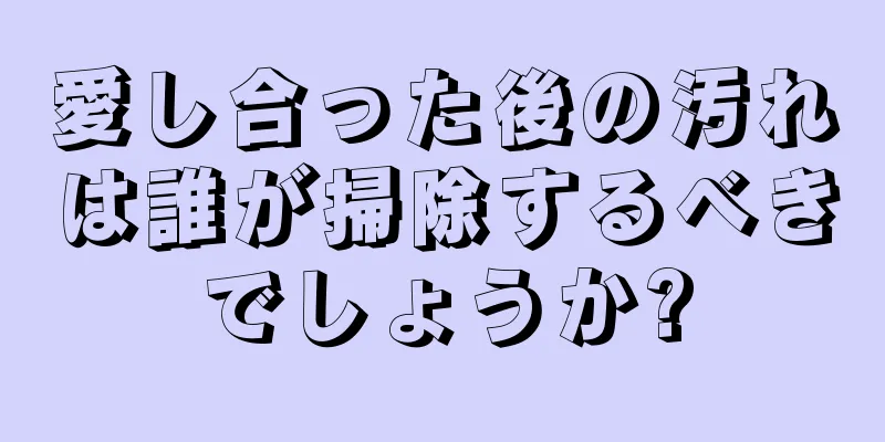 愛し合った後の汚れは誰が掃除するべきでしょうか?