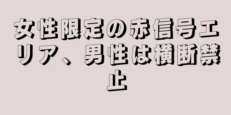 女性限定の赤信号エリア、男性は横断禁止